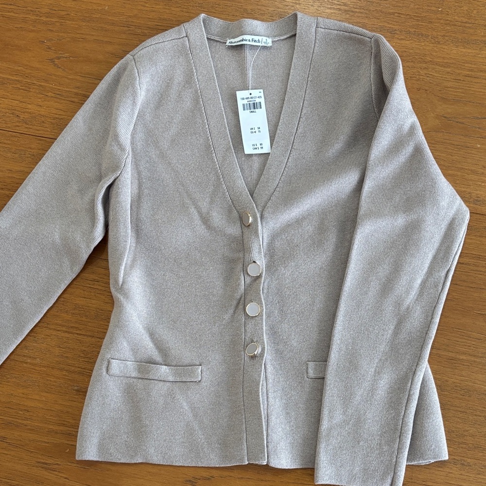 Abercrombie & Fitch Taupe Knit Cardigan
